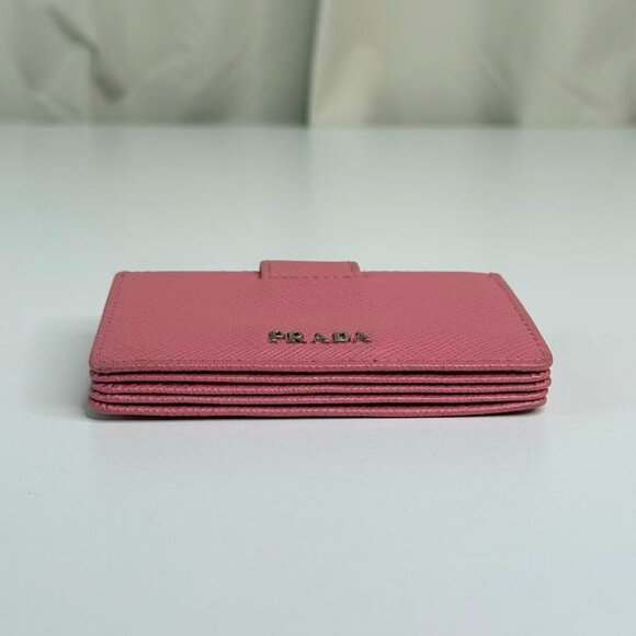 Prada Pink Saffiano Leather Wallet - Elegant Classic Design with Branding - Picture 5 of 6